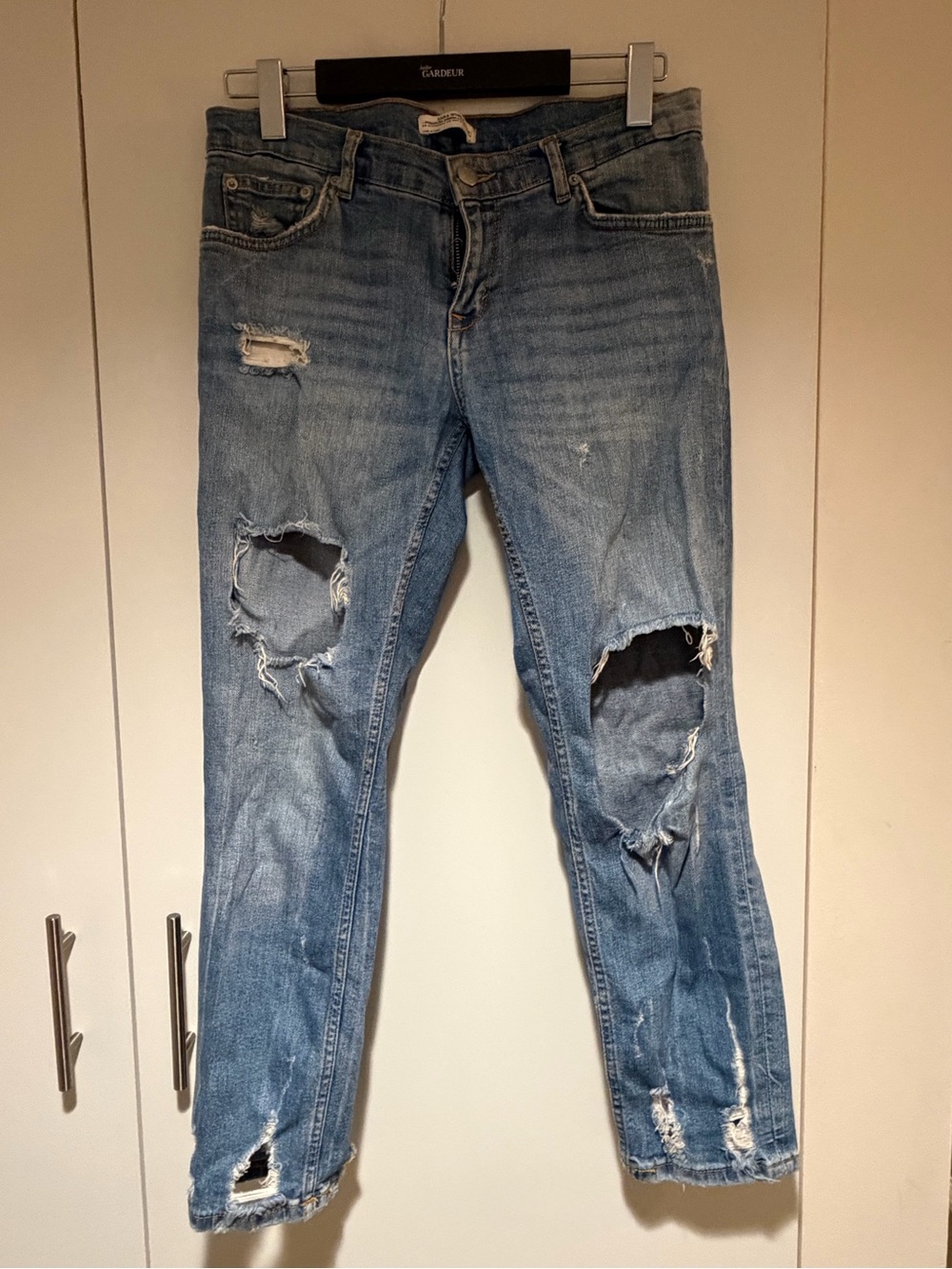 Zara Light Blue Ripped Skinny Jeans
